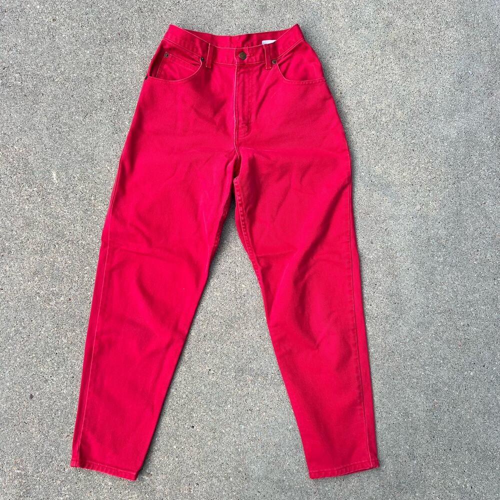 Vintage 90s Newport News Red High Waist Mom Jeans Size 4